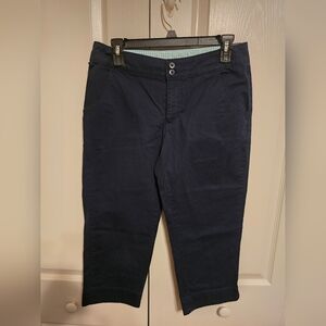 Womens Columbia PFG Navy Capris Size 8